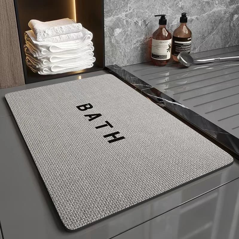 Tappetino piatto 2D per bagno in fango di diatomee, tappetino assorbente intrecciato, tappetino quadrato per WC, tappetino per porta, tappetino per ingresso