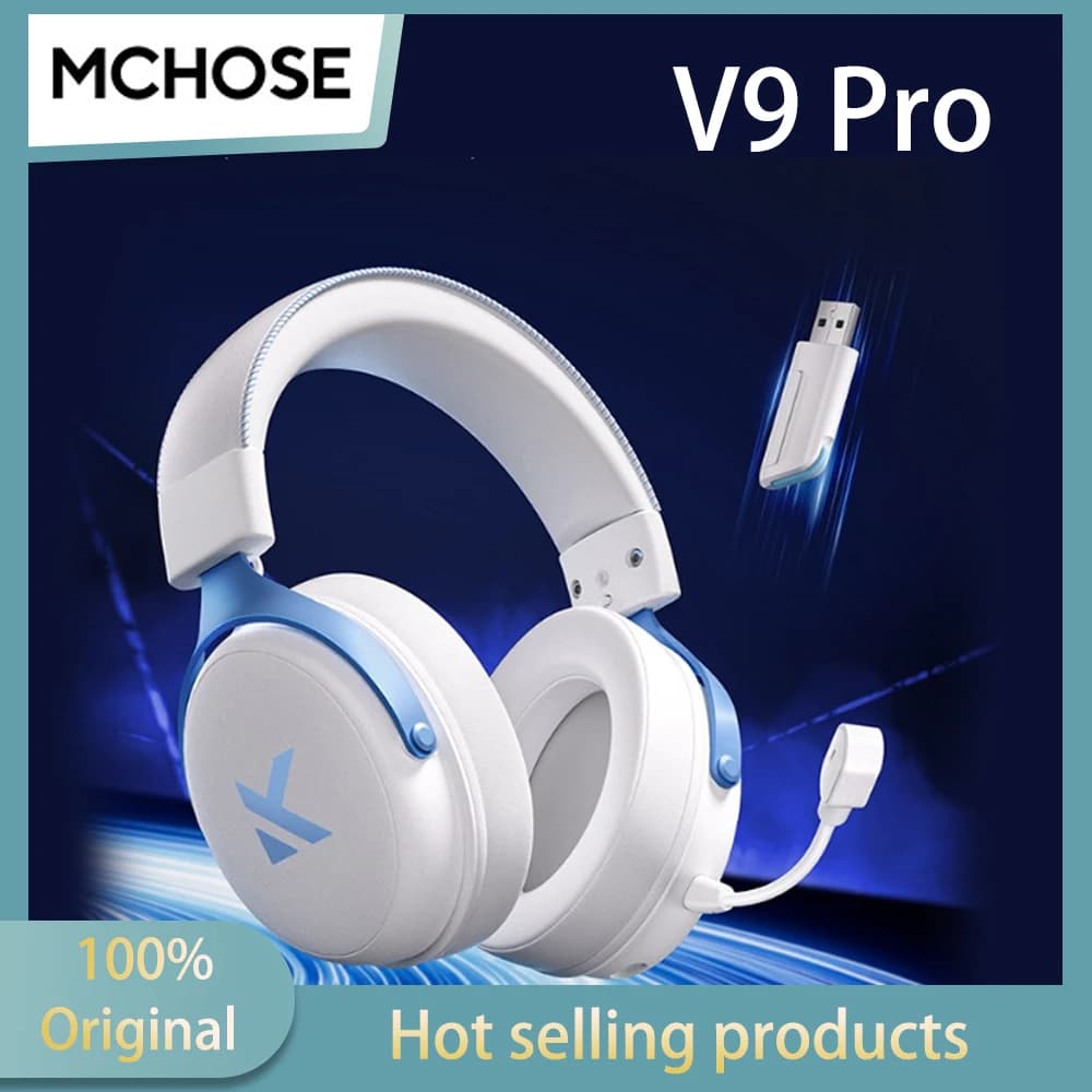 Cuffie da Gaming MCHOSE V9 Pro, Auricolari per Computer con Audio 7.1 Canali, Wireless e Cablati, Bobina Dinamica Grande da 53mm