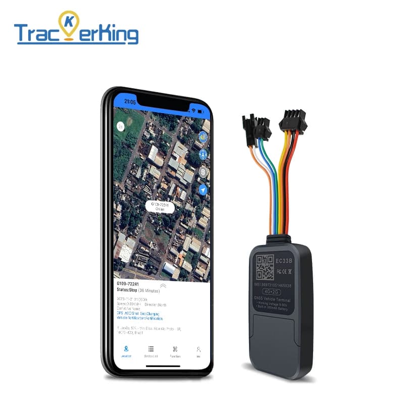 TrackerKing EC33B Localizzatore GPS GSM per dispositivo di localizzazione veicoli moto per auto con potere cut off oil e software di tracciamento online