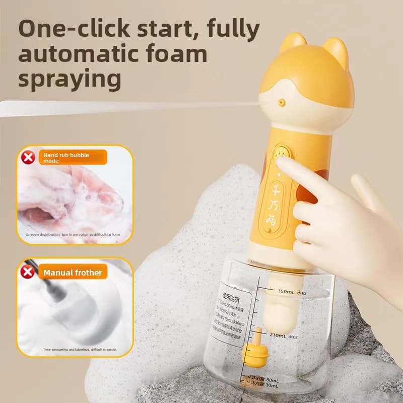 Electric Foam Dispenser USB Rechargeable 3 In1 Pet Bath/Body Shower/Dish Soap Multifunctional Bubble Machine for Pet Grooming