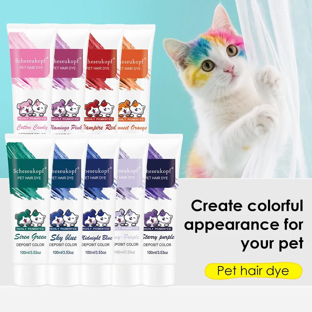 Pet Fur Dye Cream Vibrant Color Deposit Paste Gentle Formula DIY Styling Pigment 9 Shades For Dog Cat Pet Salon Grooming Tools