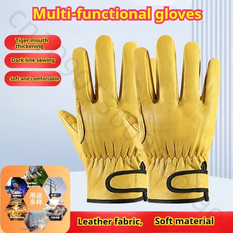 Guanti da lavoro Lavoratori in pelle di pecora Lavoro Saldatura Protezione di sicurezza Giardino Sport Moto Driver Guanti resistenti all'usura