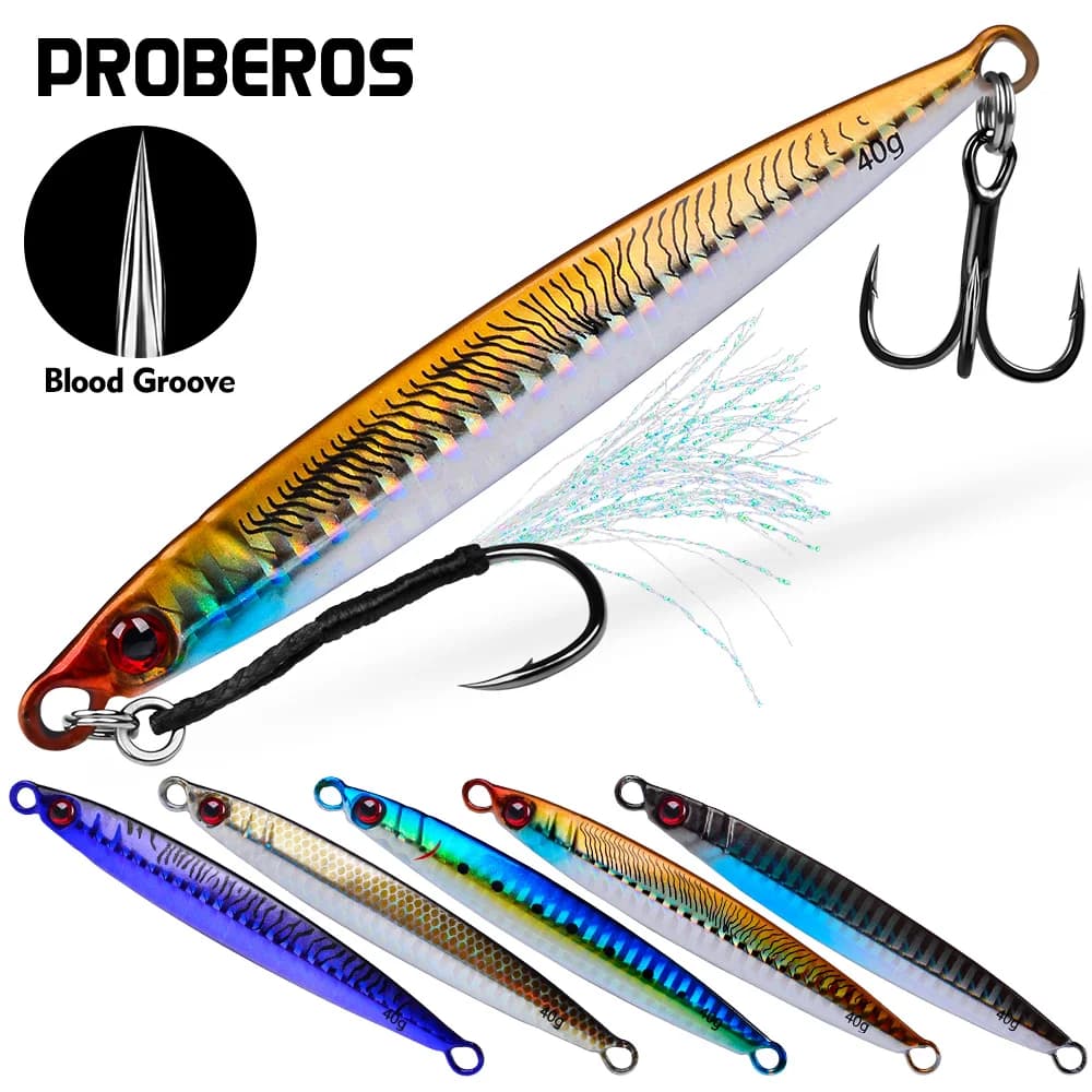 Jigging Shore Casting Pesca al mare Richiamo duro Esche da pesca Affrontare 1pc Affondamento rapido Jig in metallo 14g 17g 21g 28g 40g Richiamo