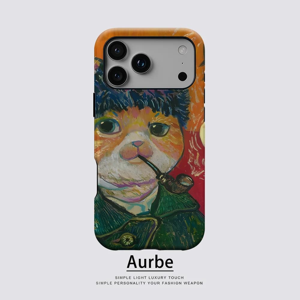 Smoking Cat Portrait For Magnetic Phone Case For IPhone 17 16 15 14 13 Pro Max Plus Single Double-Layer Tough Case