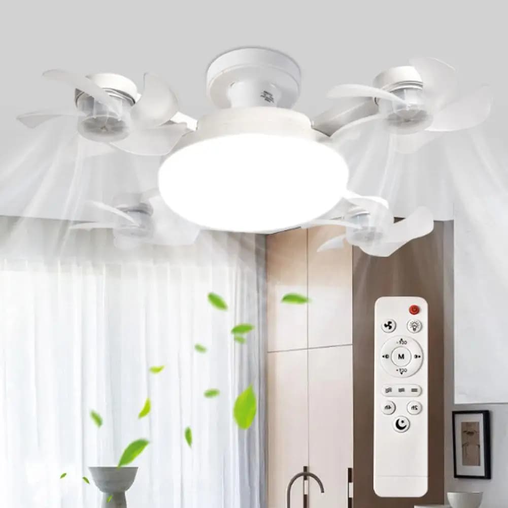 E27 Screw 2-in-1 Fan Light Drone Design Ceiling Fan Light with Remote Control 3-Speed Adjustable Fan for Home Bedroom Restaurant