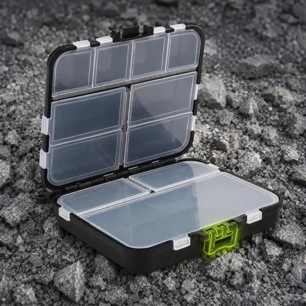Double-sided Fishing Lure Box Waterproof Plastic Fishing Tackle Storage Case Transparent Fishing Bait Accessory Organizer