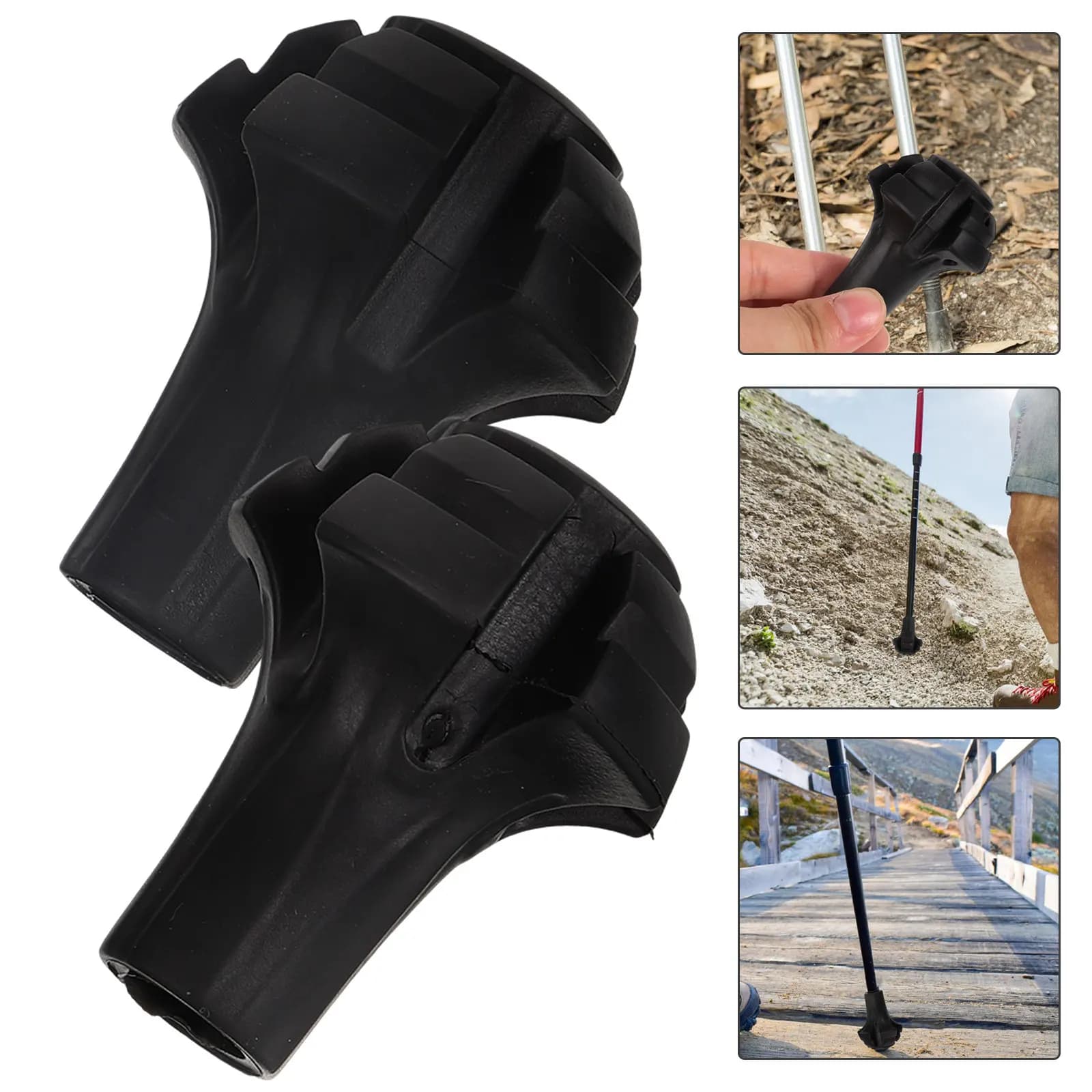 2Pcs Trekking Pole Tips Replacement Plastic Wear Resistant Walking Stick Feet Hiking Pole Tip Covers Outdoor Hiking Camping