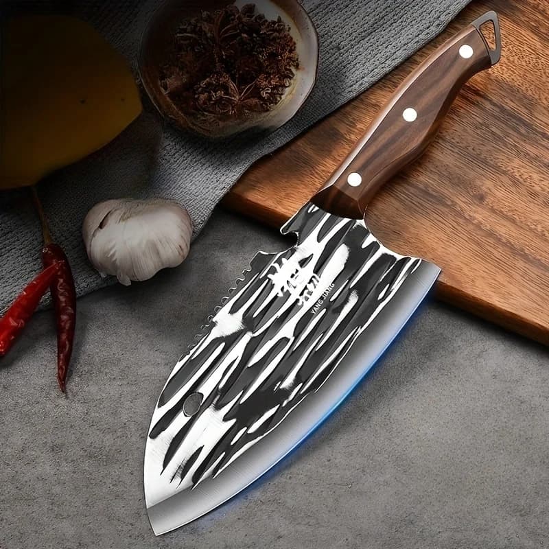 1pc coltello da cucina affilato affettatrice forgiata a mano per uso domestico modello ondulato squama di pesce-coltello da cucina da donna raschiante filetto di pesce L9195