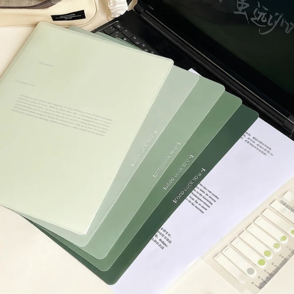 Gradient Color A4 Document Folder Portfolio Organizer Thickened Plastic Sheet Protector For School Students Office Filing