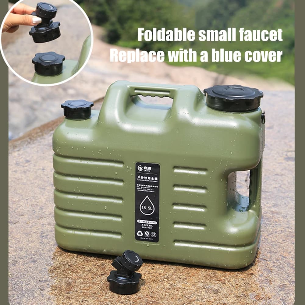 18.5L Camping Bucket Water Storage Large Capacity Portable with Detachable Faucet No Leakage for Camping Fishing Picnic Hiking