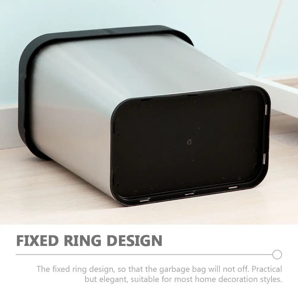 Stainless Steel Trash Can Rectangle Shape Compact Size Fits Small Spaces Home Office Hotel Restaurant Waste Paper Basket Elegant