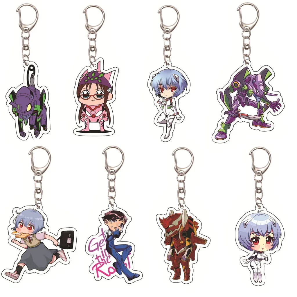 55MM Anime Neon Genesis Evangelion‌ Keychain Mari Makinami Illustrious Ayanami Rei Evangelion Unit-01‌ Keychain Christmas Gifts