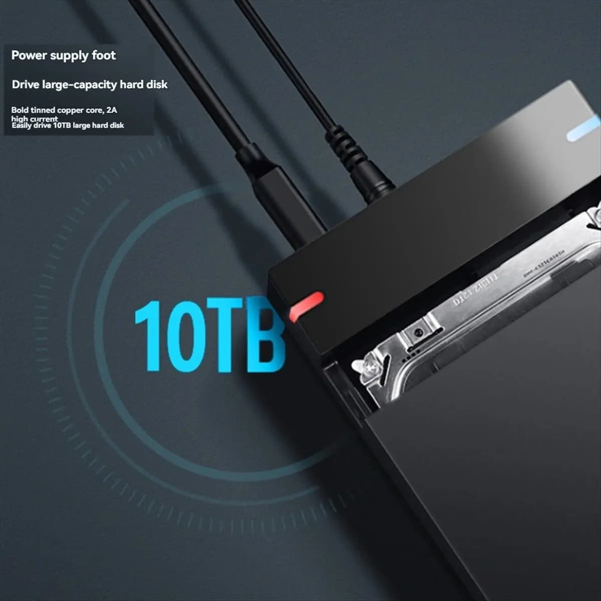 Custodia HDD L77A per adattatore USB 3.0 Custodia per disco rigido esterno Disco SSD da 3,5 pollici Scatola HDD da 10 TB per PC Lapop Spina UE