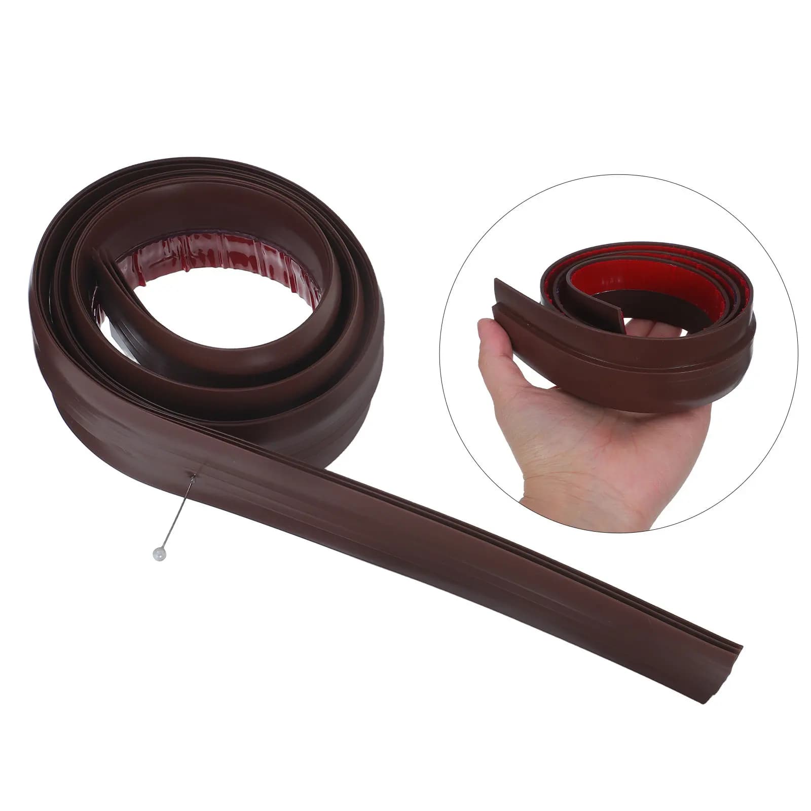 Striscia sigillante autoadesiva in silicone da 1 m per fondo porta, insonorizzante, resistente alle intemperie, paraspifferi per porte interne ed esterne, per fessure della porta