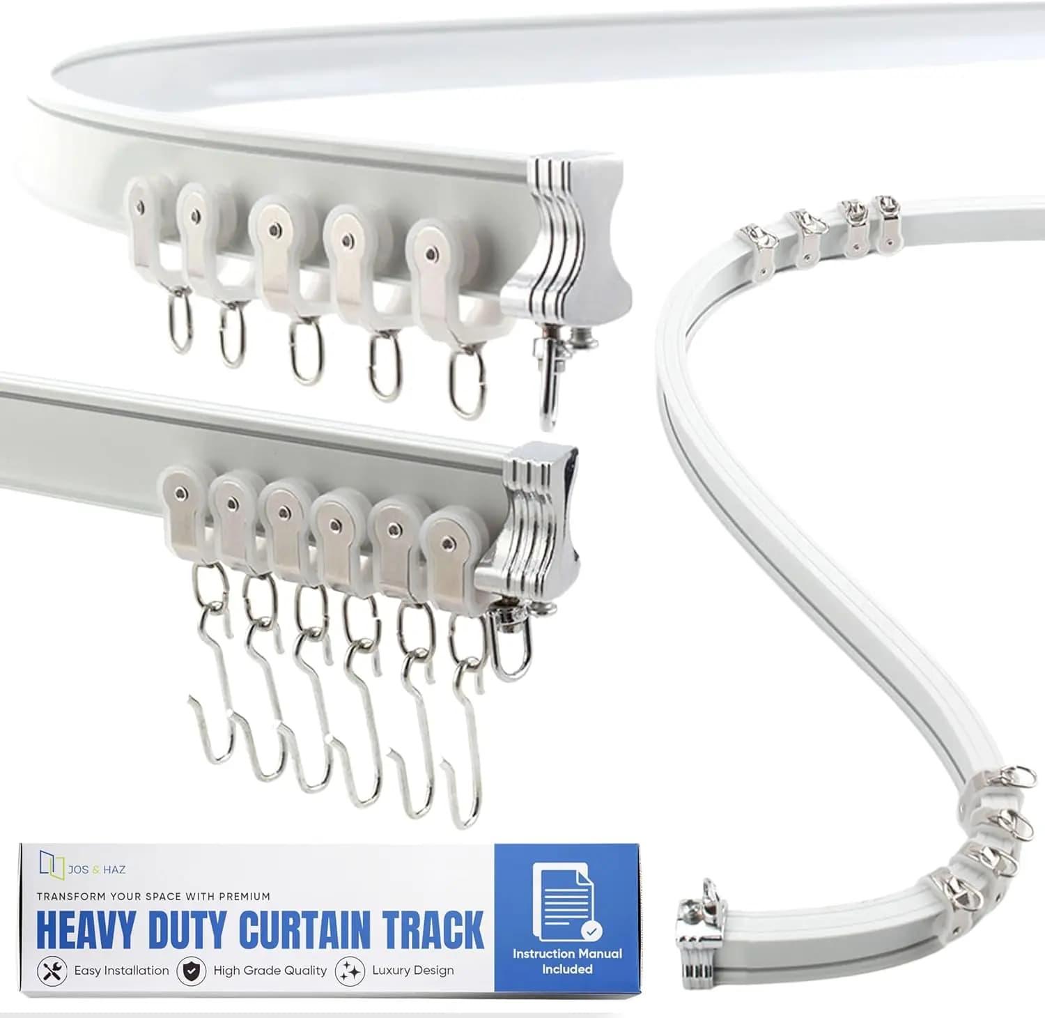 Flexible Binary for Ceiling Curtains - Foldable 5m Binary for Bovindo Window, Motorhome, Interior Dividers - Simple Installation and Custom Fit