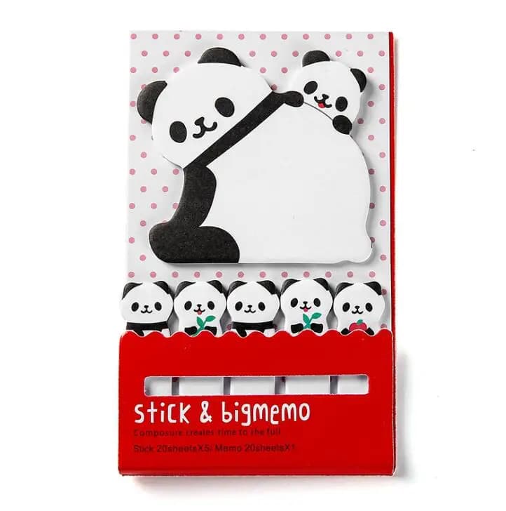 1pc Animale Panda Note adesive Kawaii Memo Pad Planner Adesivi Segnalibri di carta Materiale scolastico di cancelleria