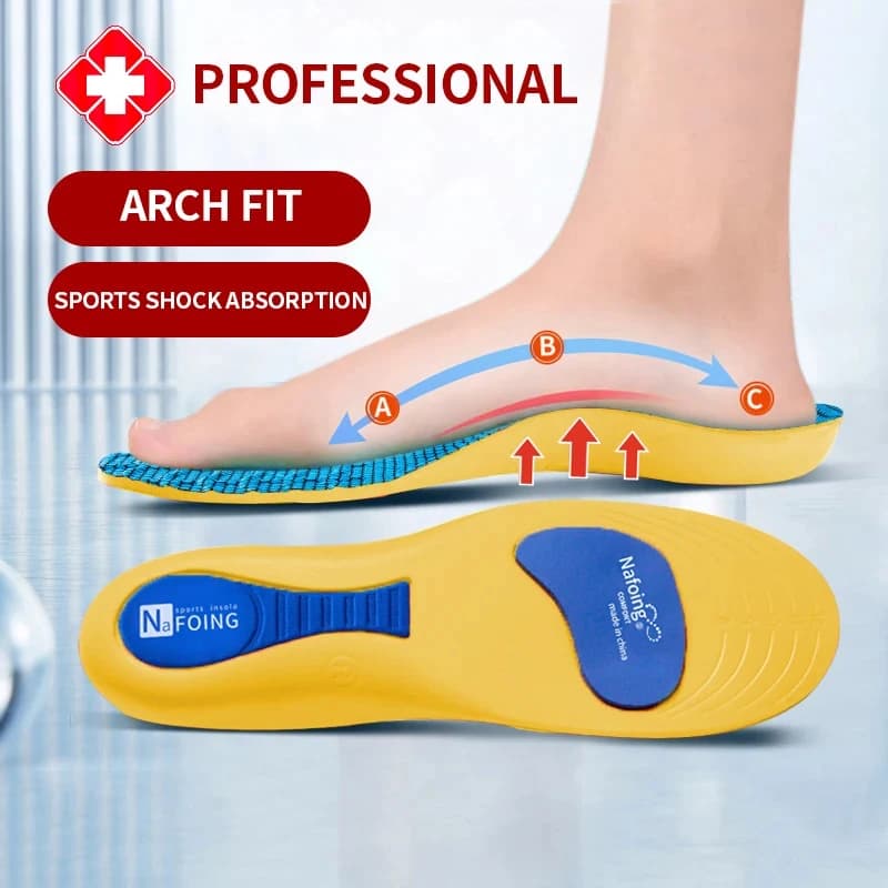 Solette Ortopediche Gialle con Supporto per Arco Plantare, per Piedi Piatti, Solette da Corsa per Scarpe, Solette Ortopediche Ammortizzanti per Sport