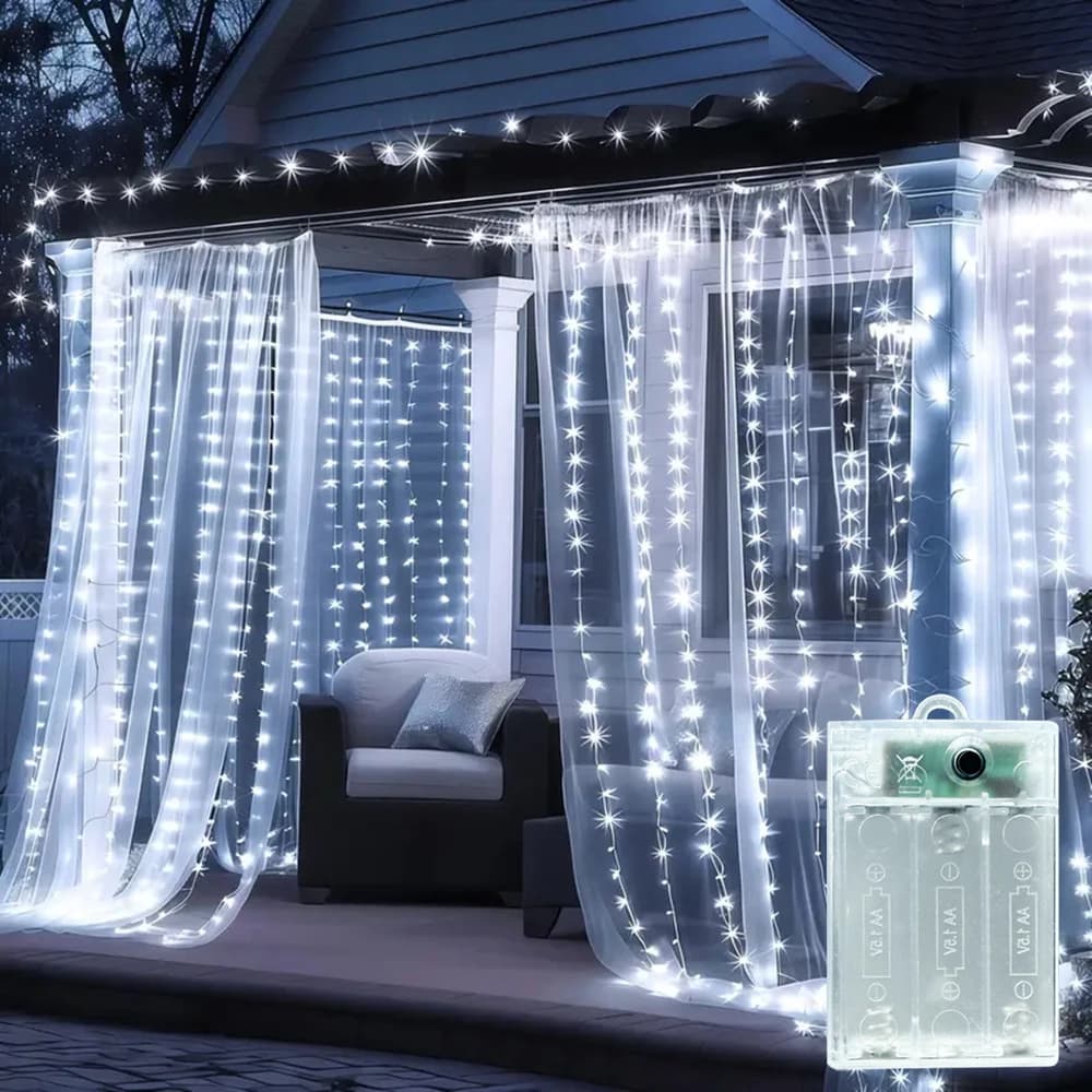 Luci a tenda a LED a batteria da 3/6M, Ghirlanda luminosa per matrimoni, feste, Ramadan, decorazioni per la casa, Eid Mubarak