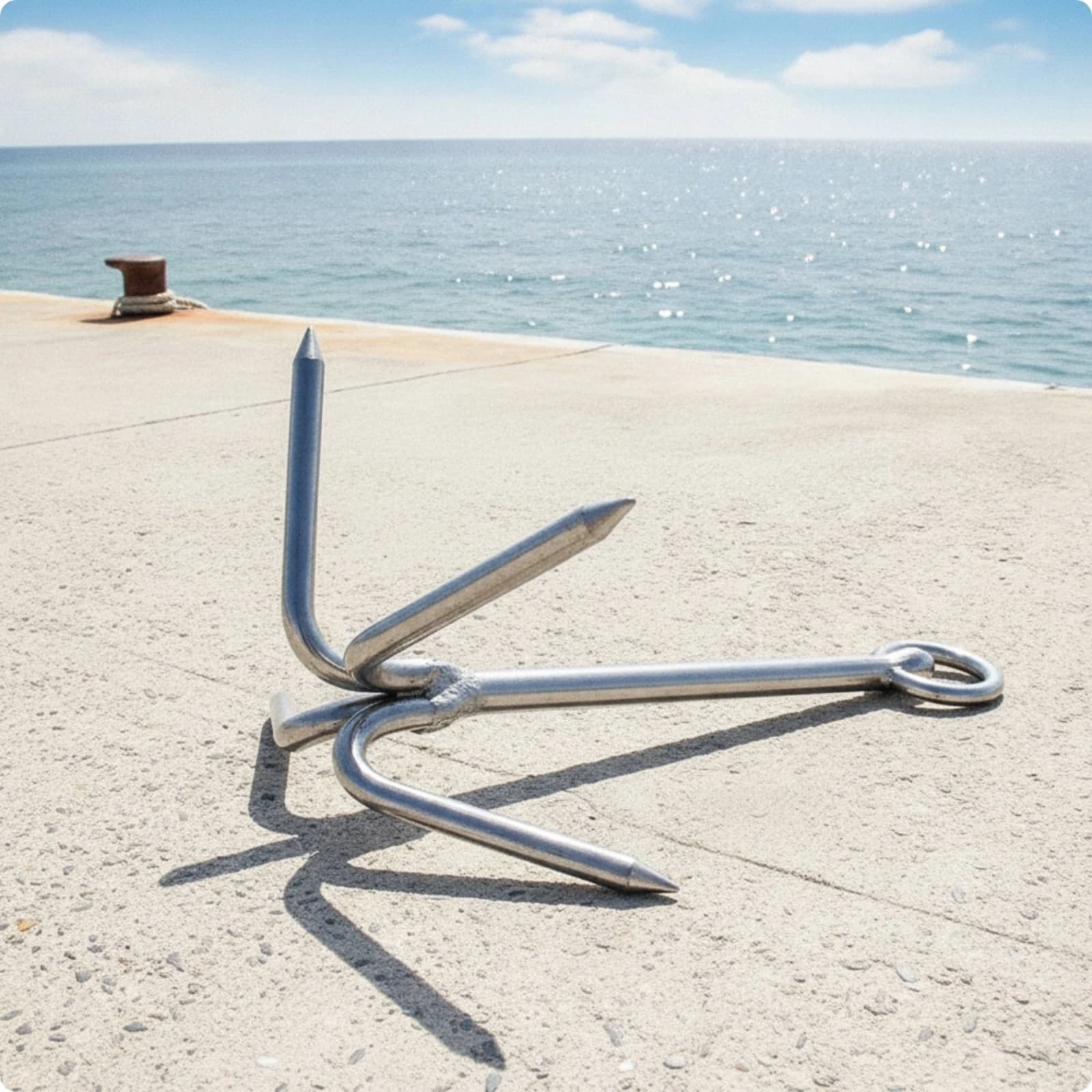 Folding Boat Anchor Foldable Stainless Steel Folding Anchor Corrosion-Resistant Compact for Boaters, Boats, Yachts