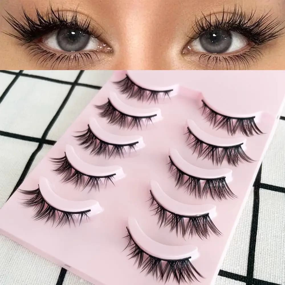 Ciglia Finte Voluminose e Soffici, Fatte a Mano, Naturali, Lunghe, Multistrato, Incrociate, Riutilizzabili, 3D, Effetto Disordinato, Strumenti per il Trucco Occhi