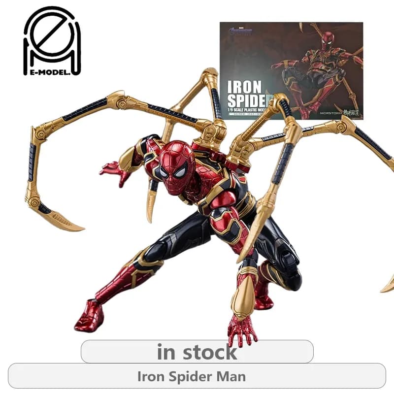 Principio modello E originale Mecha Girl Series Avengers Series Iron Spider Man Action Figure modello di assemblaggio giocattoli regali per ragazzi