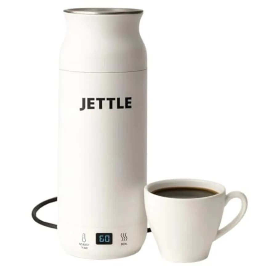 Bollitore Elettrico Portatile da Viaggio - Scaldatore per Caffè, Tè, Latte, Zuppe - Bollitore da Viaggio in Acciaio Inossidabile con Controllo della Temperatura