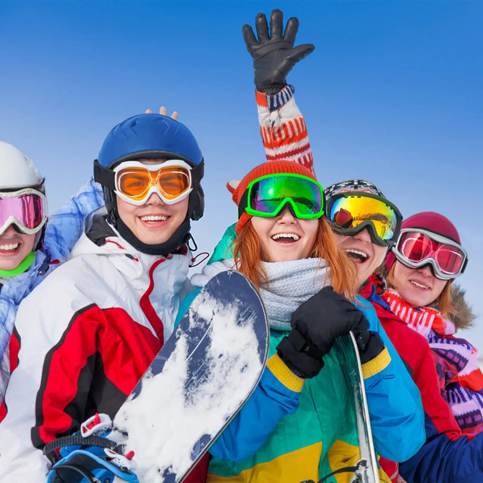 Adattatore per Occhiali da Sci per Miopi, Montatura per Occhiali Protettivi Sportivi, Regolabile, Universale, Antiscivolo, Trasparente