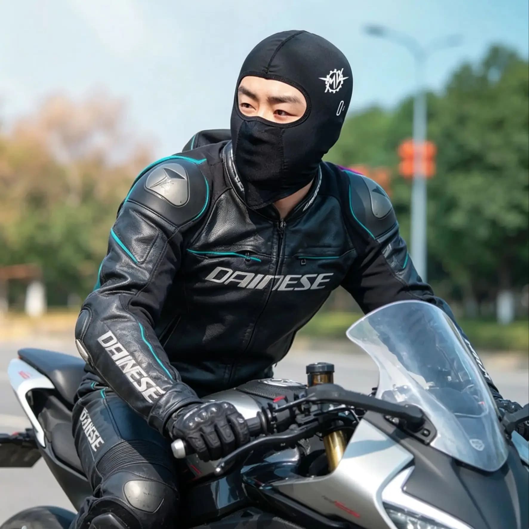 Cappello da ciclismo e passamontagna da moto per MV Agusta F3, F4 RR, F4 RC, Brutale 675/800/1000 – Rinfrescante per l'estate, protezione solare UV