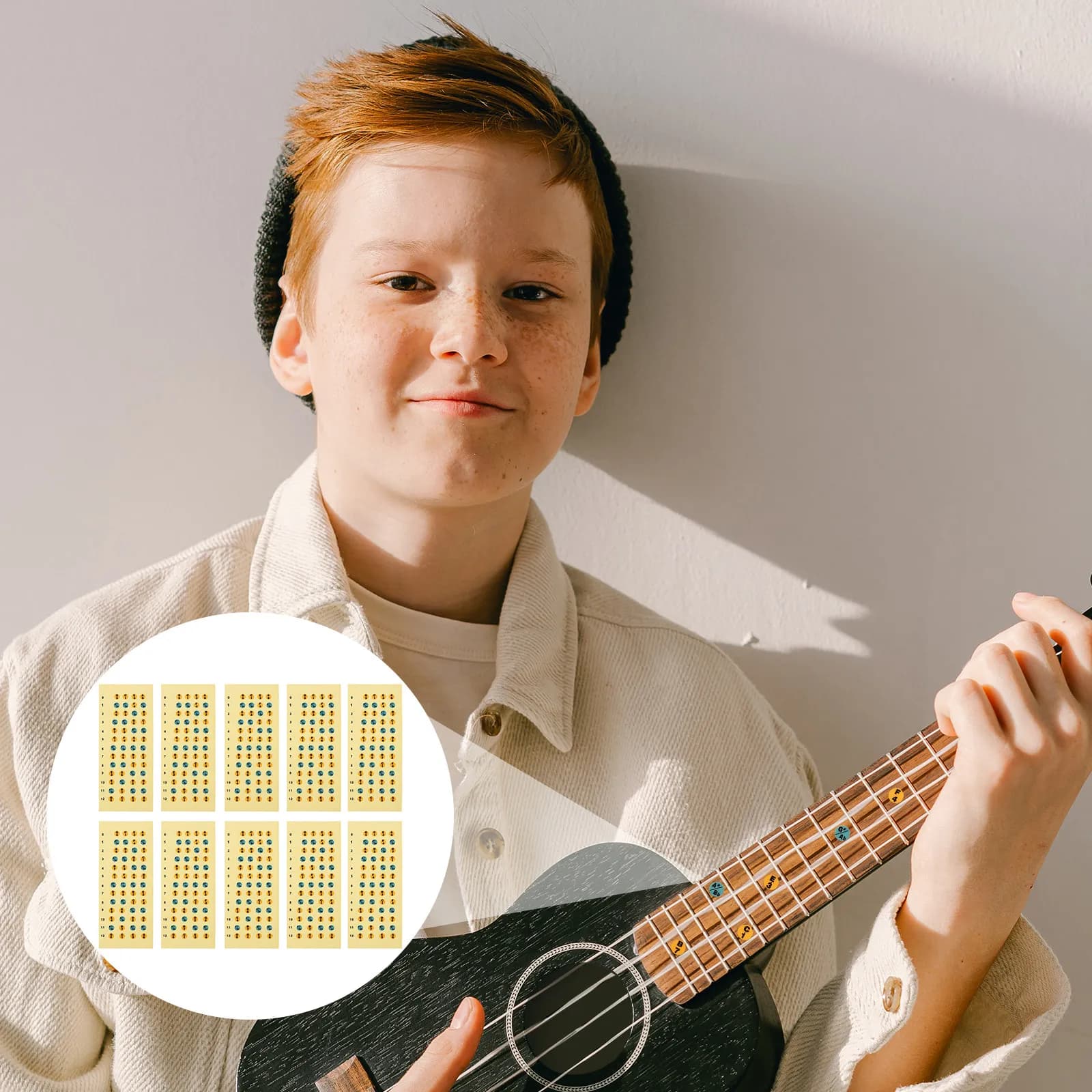10 Pezzi Adesivi Scala per Ukulele in Carta Premium, Guida per Principianti, Facile Installazione, Senza Residui