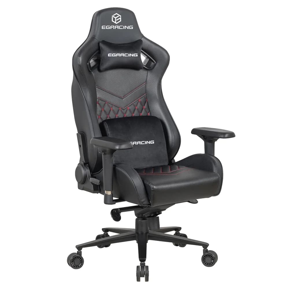 Sedia da Gaming Ergonomica con Schienale Alto in Pelle, Poggiatesta e Supporto Lombare, Braccioli Regolabili 4D, Girevole e Rinfrescante