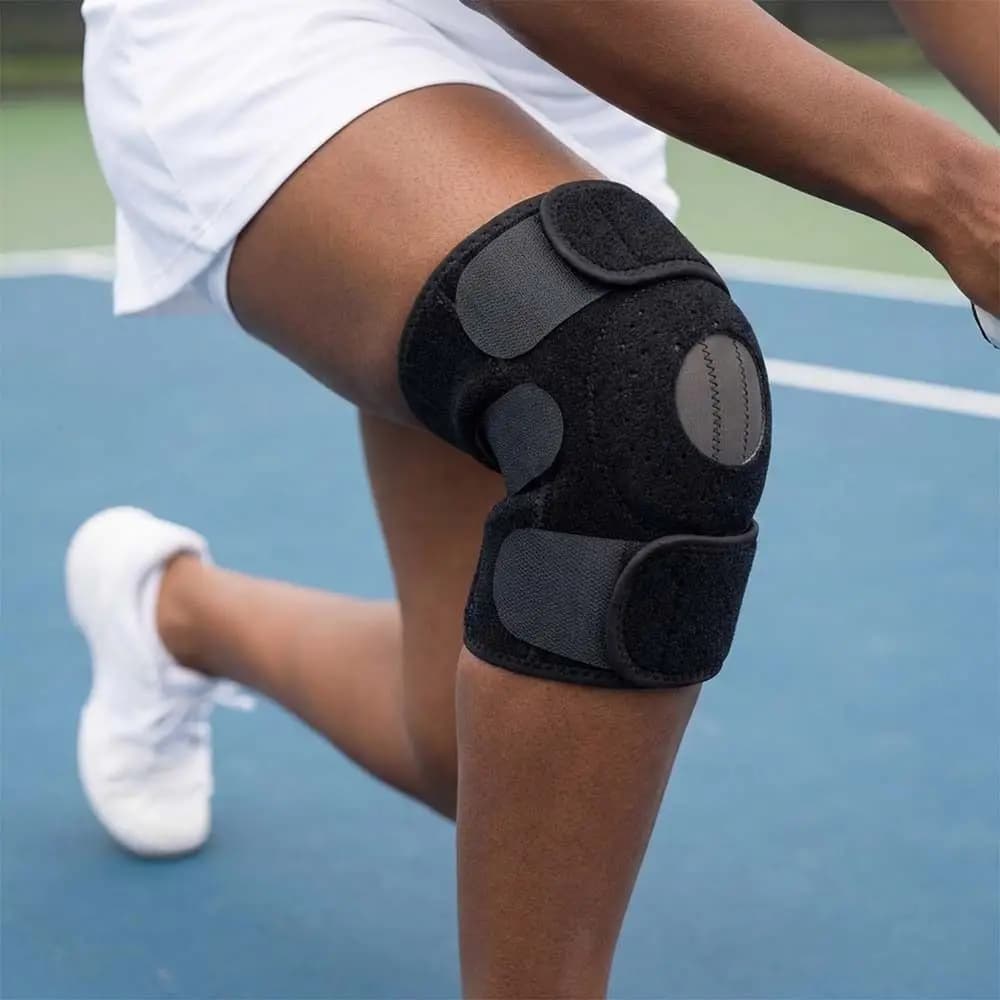 Supporto Elastico per Ginocchio, Protezione per Gamba, Ginocchiera di Sicurezza con Cinturino Regolabile, Assorbimento degli Urti, per Uomini e Donne
