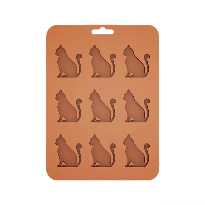 QX2E Stampi per palline ghiaccio a 9 slot Forma gatto Pratico vassoio Accessorio per raffreddare bevande per e i