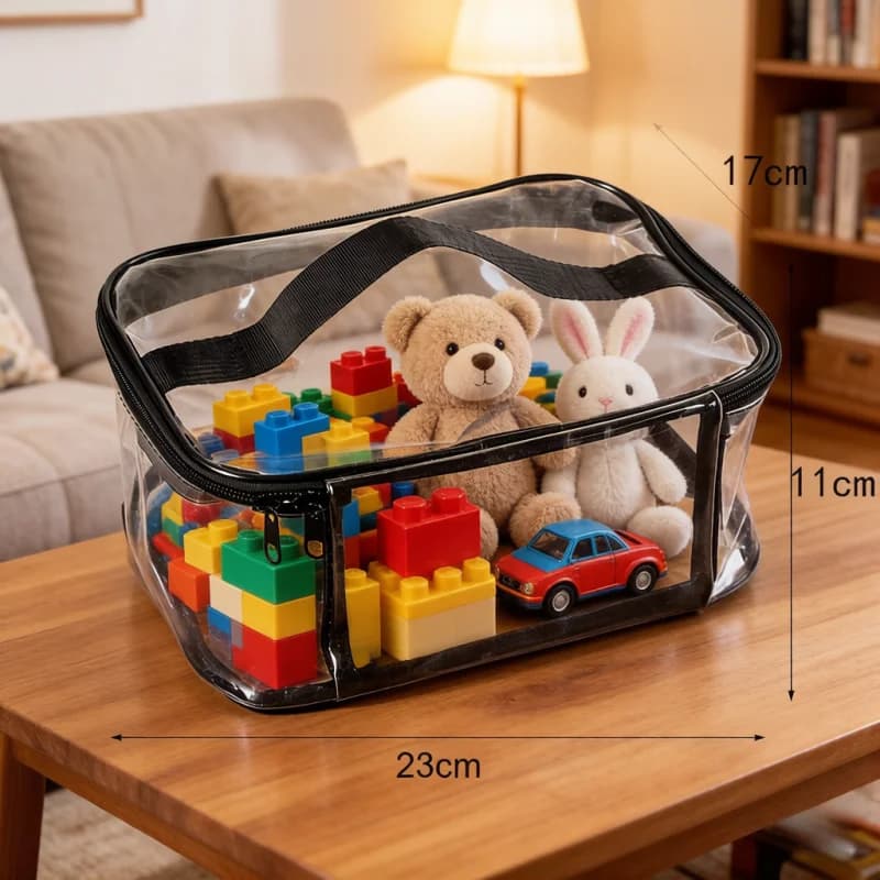 Large Capacity Transparent Mesh Hinge Toy Holder: Organizer for Puzzles and Blocks, ideal for storing toys and blocks