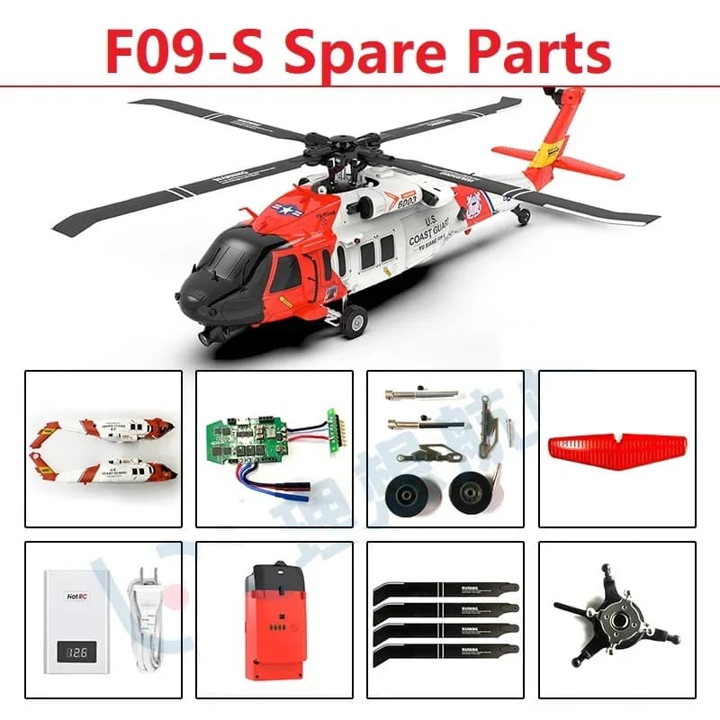 Originale YU XIANG F09-S F09S RC elicottero pezzi di ricambio Body Shell Blade Landing Gear Motor Frame Servo Swashplate Tail Ba