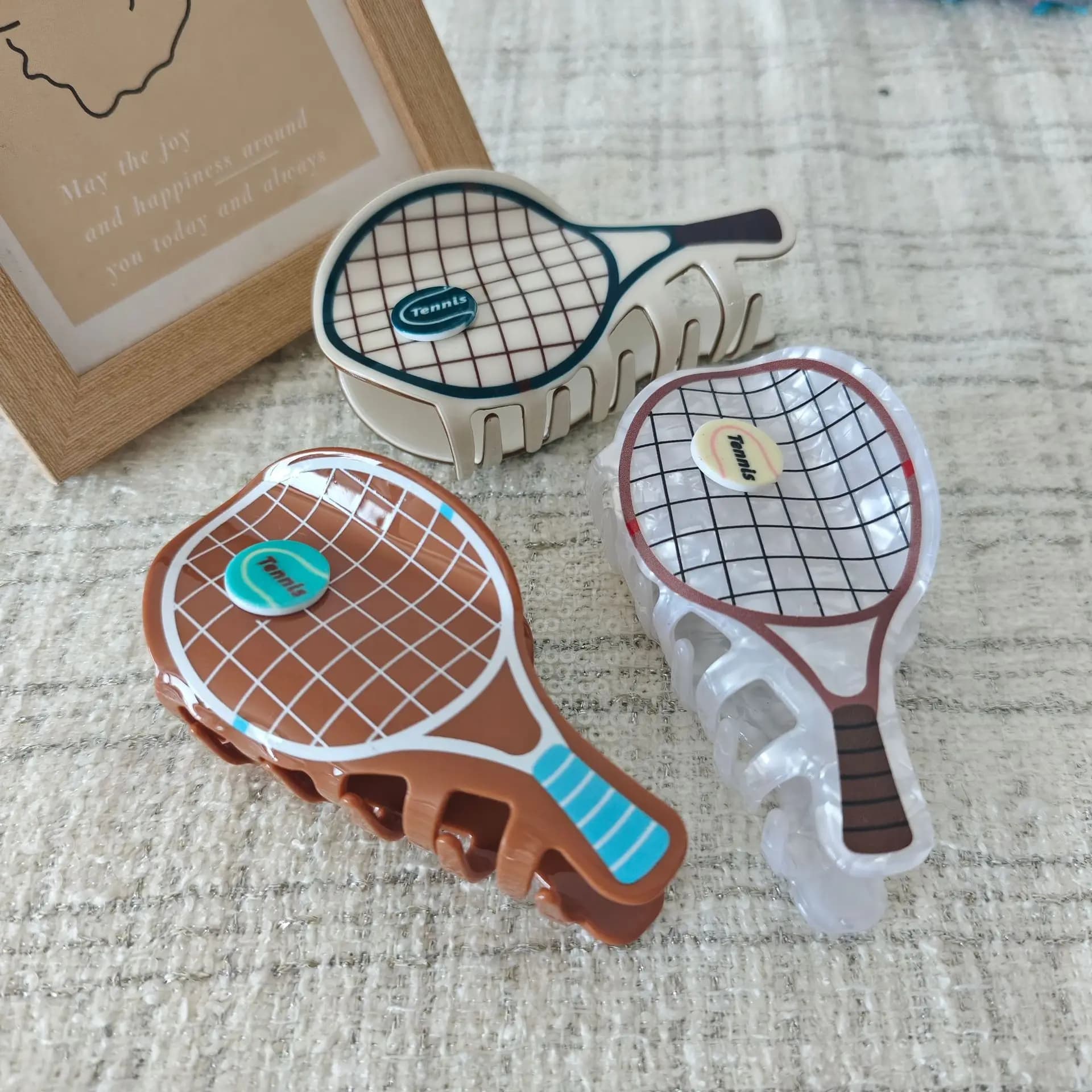 1 pezzo di accessori per racchette da tennis sportive carine e creative, clip per capelli a disco, clip di squalo su accessori per capelli