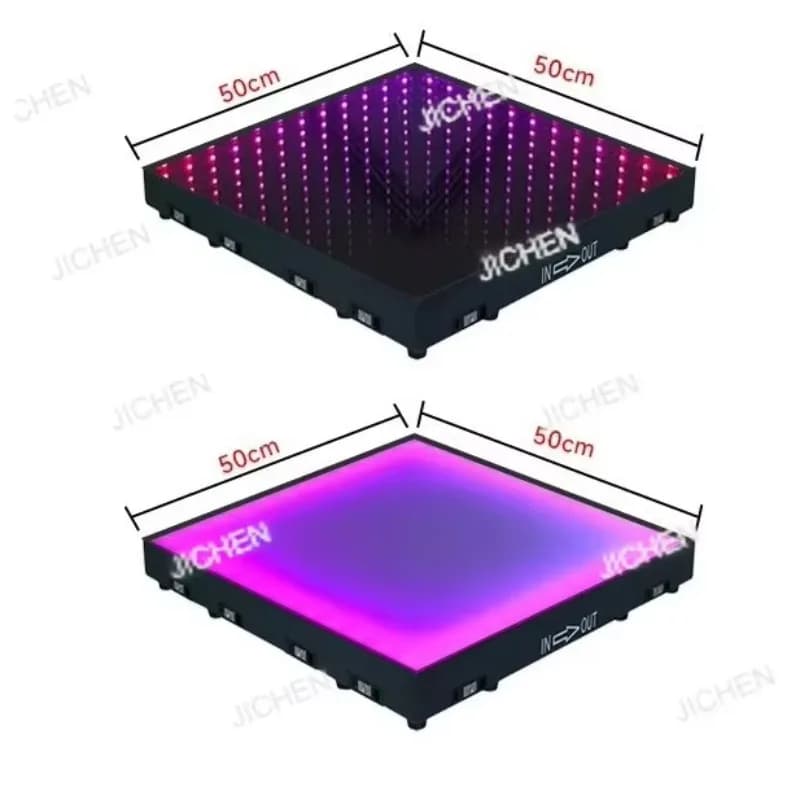 JC Wireless LED Magnetico Pista da ballo Abisso Luce Colorata Doppio Parquet Arcobaleno Pavimento Piastrella Luce Festa di nozze Pavimento da palcoscenico 3D