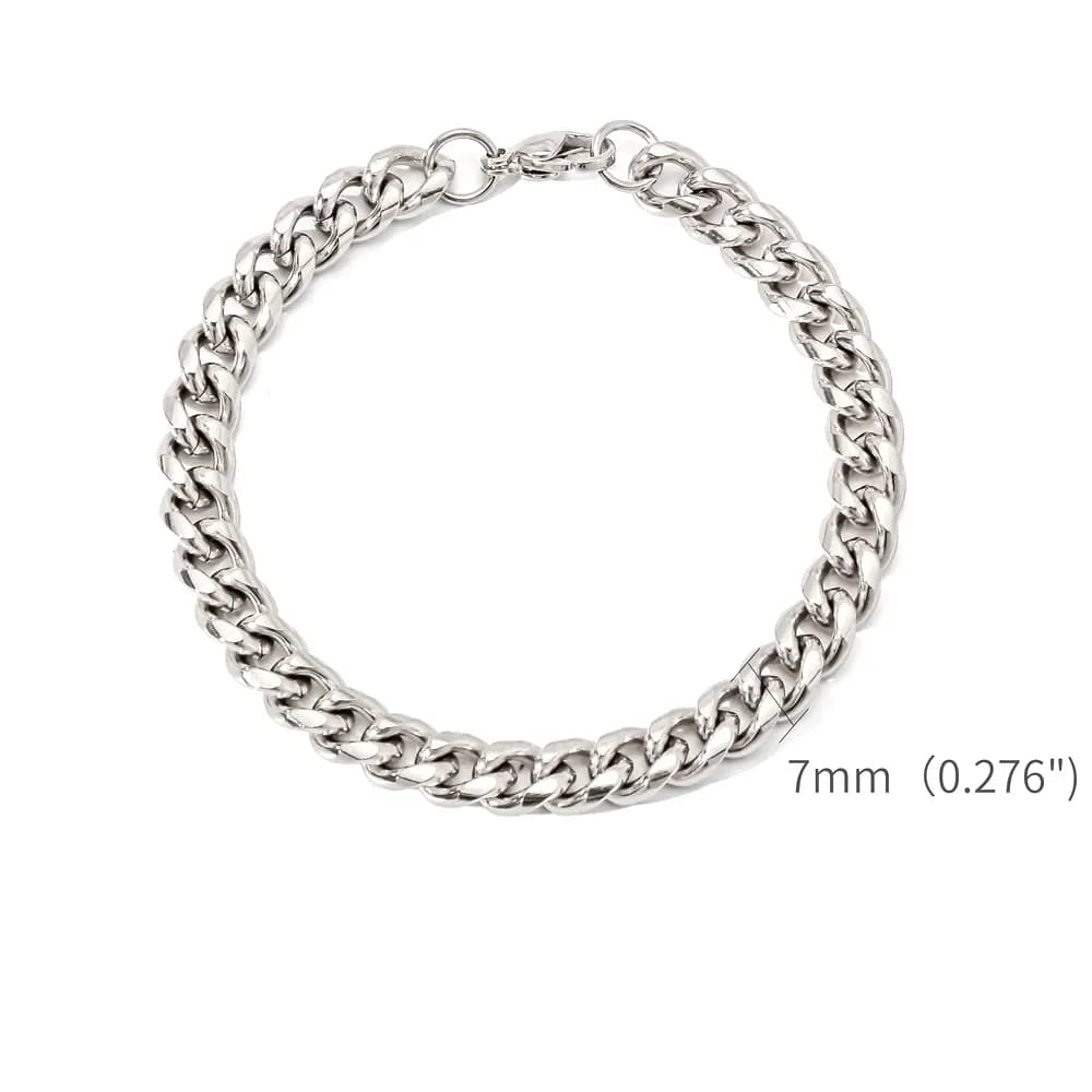Men Women Gold Tone Stainless Steel Cuban Chain Bracelet Minimalist Retro Hip Hop Wrist Accessory Trend Jewelry Gift