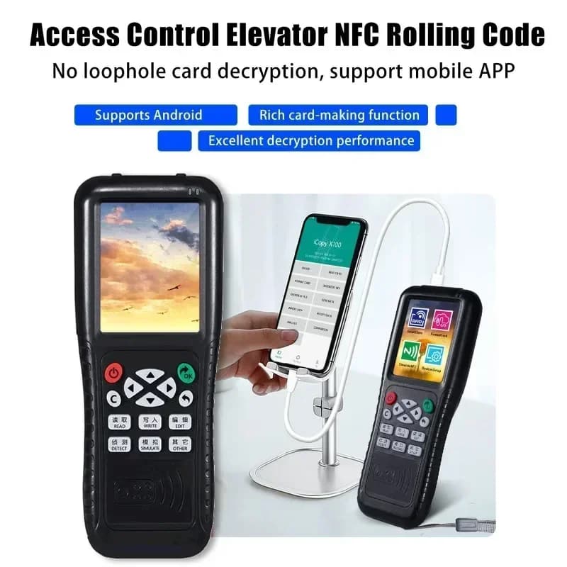 icopy x100 13.56MHz NFC Smart Card Reader Writer RFID Copier 125khz Programmatore Chiave USB Fob IC ID Duplicatore per M1 CUID T5577