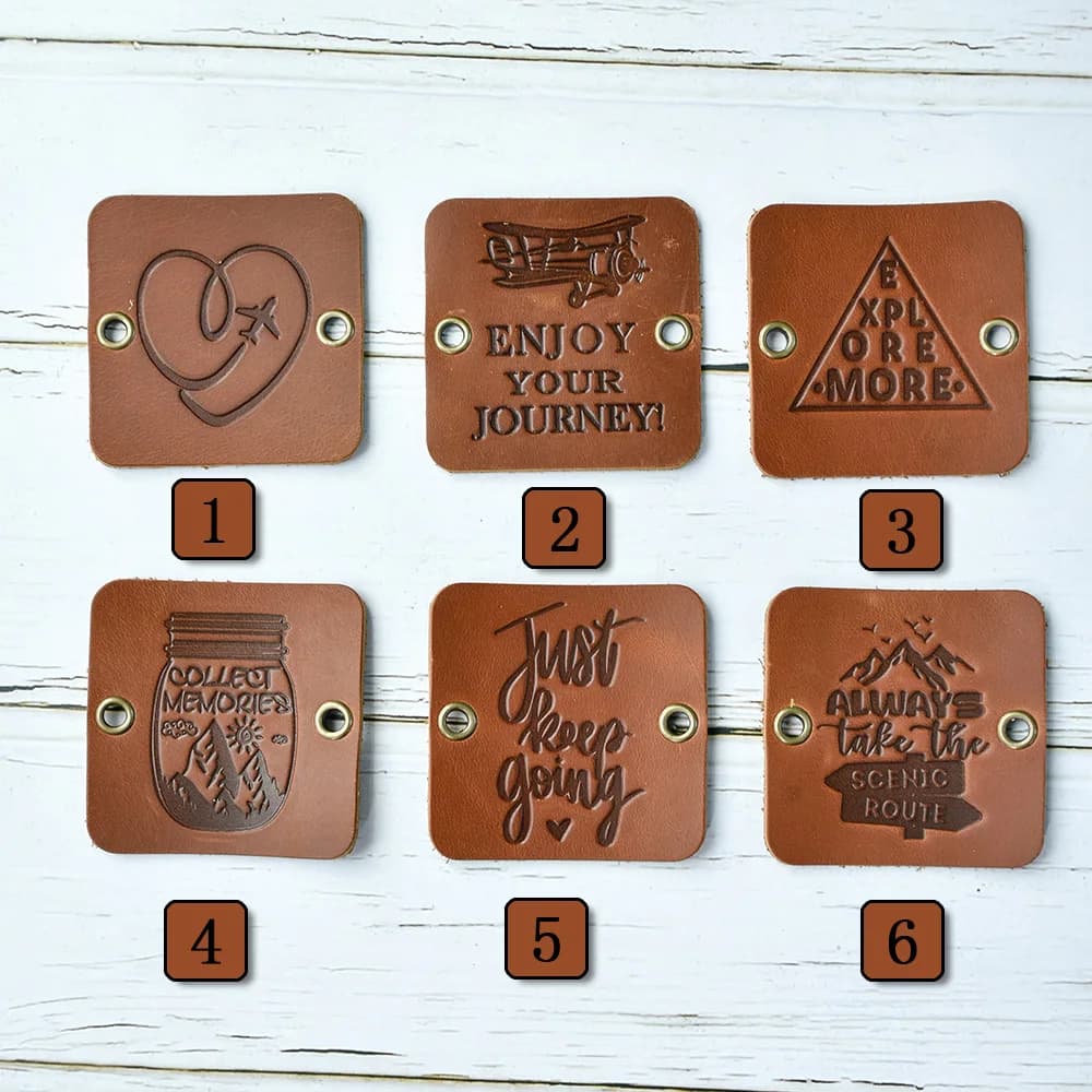 Leather Tags For Travel Notebooks Handmade Crazy Horse Leather 5X5cm