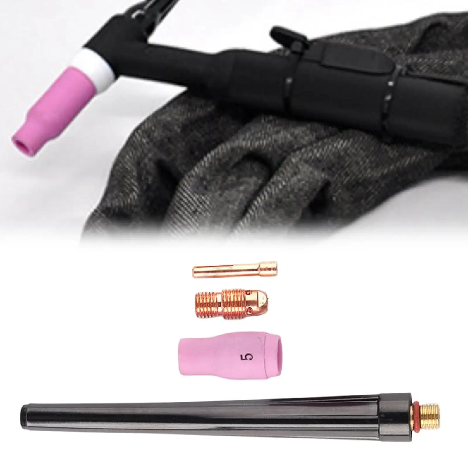 4 pezzi di consumo per torcia di saldatura TIG accessori per saldatura ad argon pinza corpo ugello set di strumenti di ricambio per WP-17/18/26