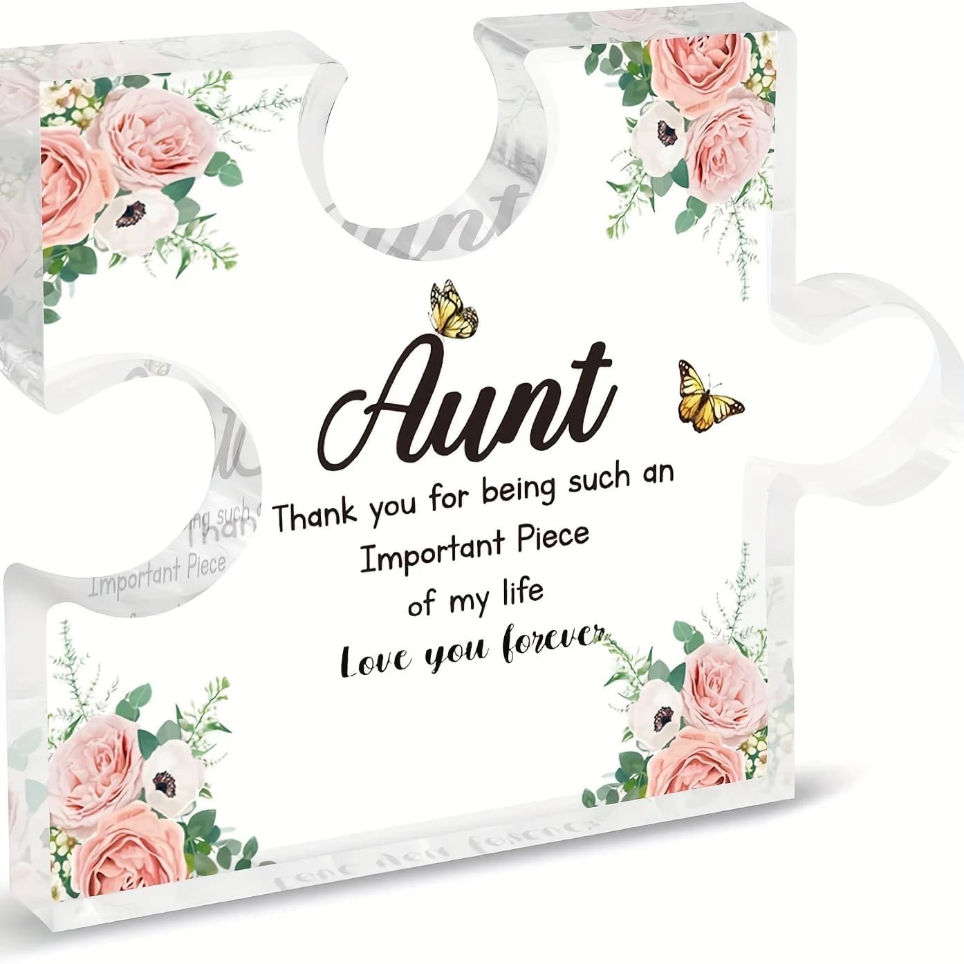 Aunt Gifts Acrylic Puzzle Block – Personalized Birthday Keepsake for Mother's Day, Custom Unique Decor
