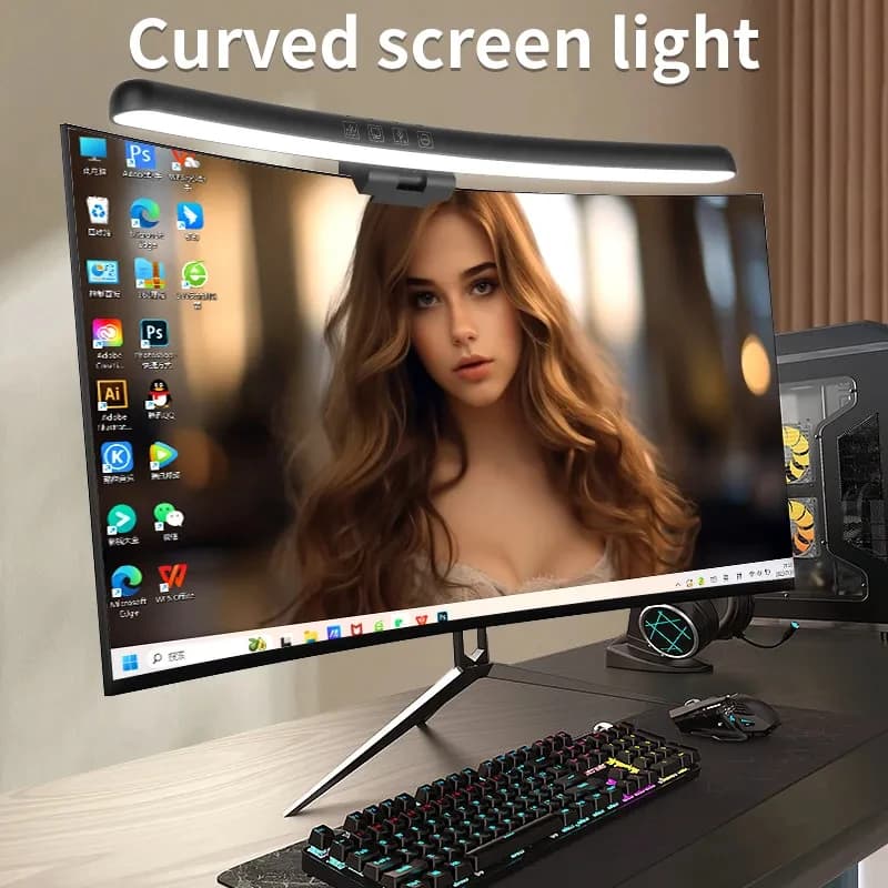 Monitor LED Curved USB Rgb LED Lighting Lamp For PC Screen Dimmable Continuous Backlight Hanging Laptop Gaming Gamer Office Lighting