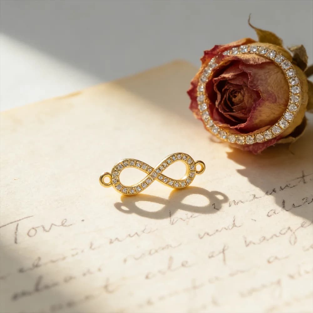 2 pezzi connettori infiniti ottone zircone smalto fatto a mano fiore rosa accessori per gioielli fai da te bracciale collana creazione donne uomini