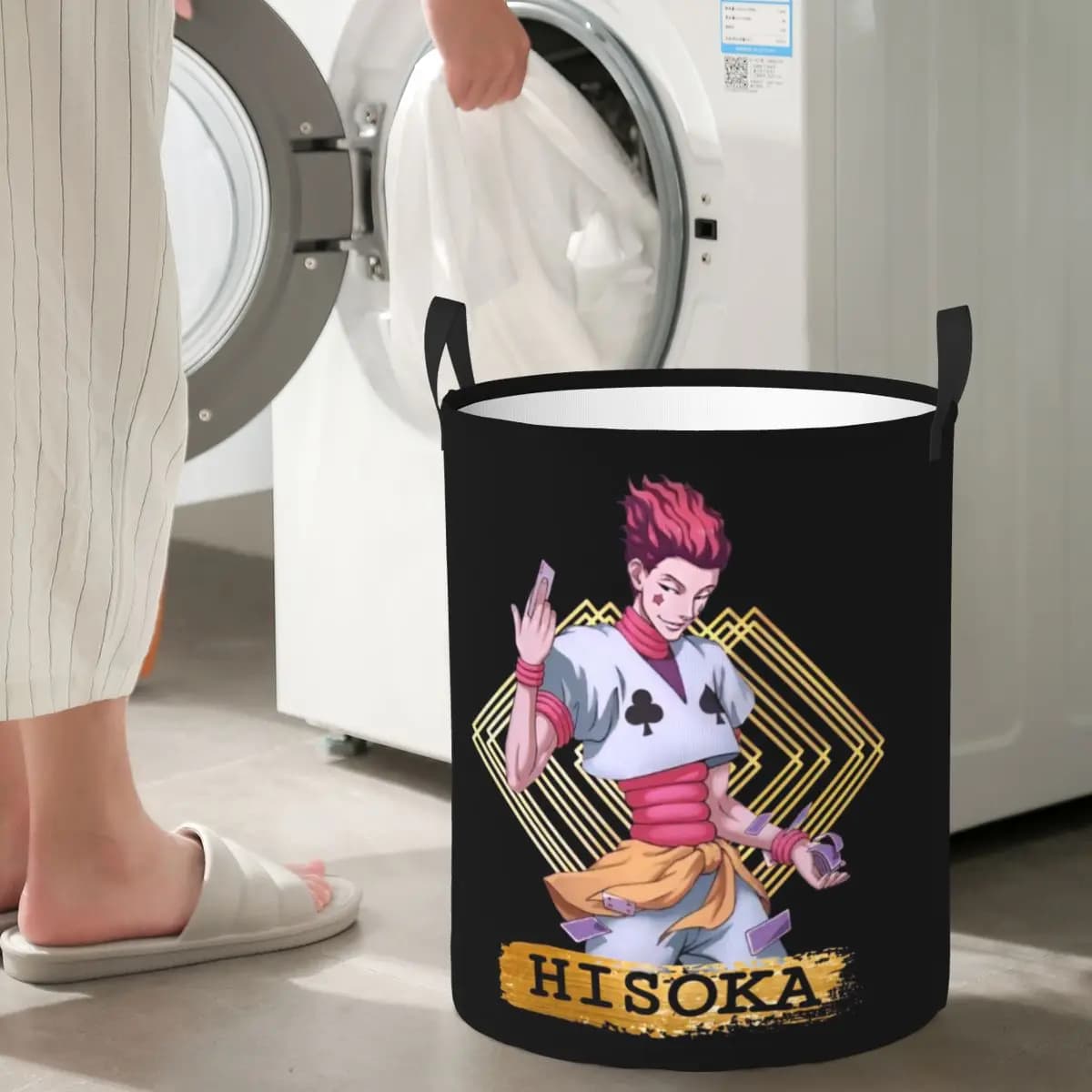 Hisoka Anime Hunter X Hunter Phantom Troupe Chrollo Cestini per biancheria pieghevoli Vestiti sporchi Articoli vari Cestino Grande borsa impermeabile