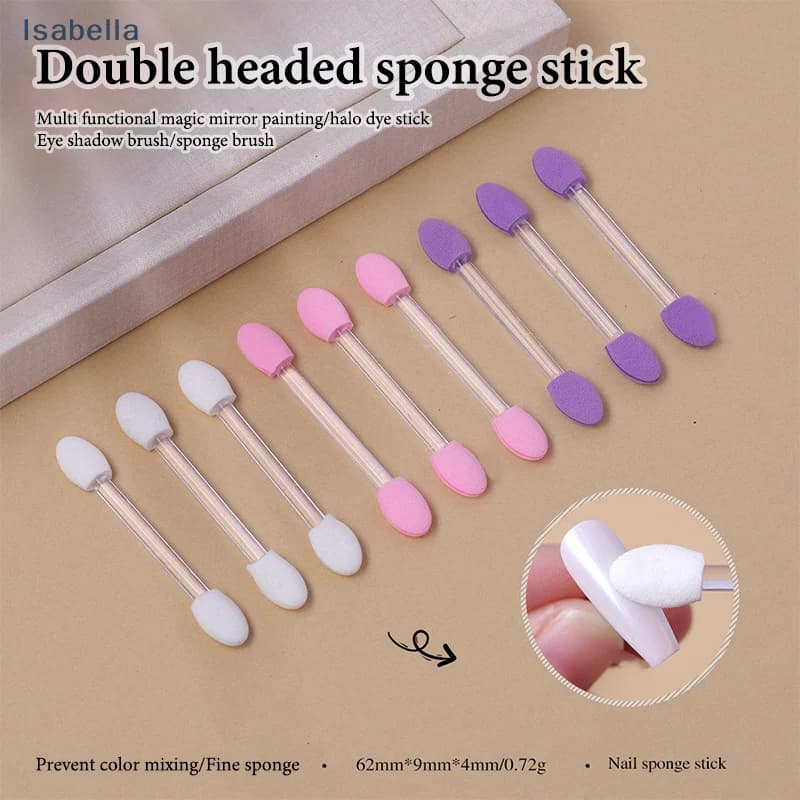 10 pennelli applicatori per ombretto, spugnette professionali per trucco, pennelli cosmetici a doppia punta, accessori di bellezza.