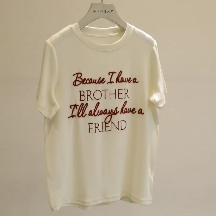 plus Size Women's T-Shirt Short Sleeve Embroidered Loose Fit Summer Style Korean Version High Waist round Neck Cotton Sweatshirt