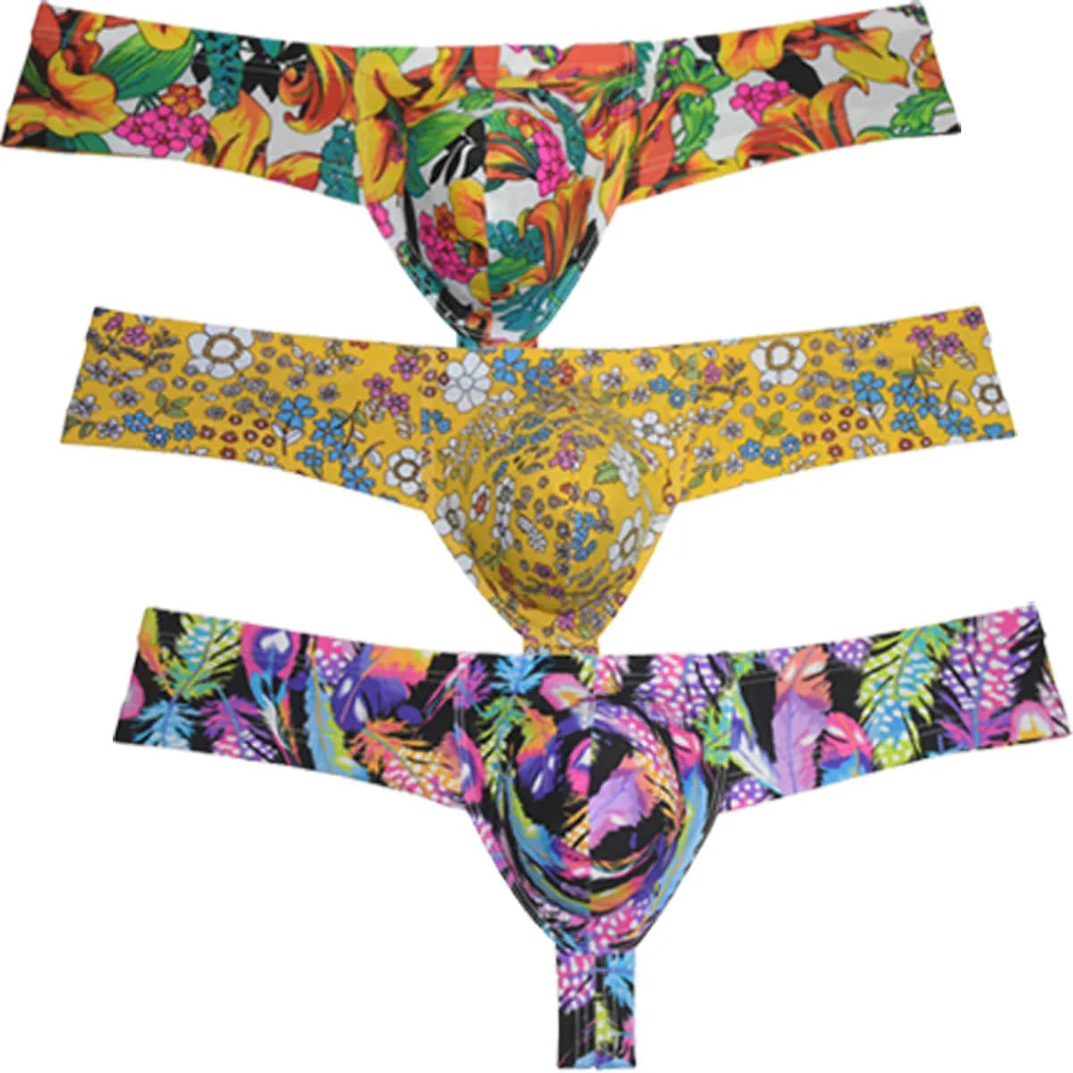 Slip bikini sexy Intimo da uomo Mini boxer Custodia rigonfia Traspirante Slip da bagno ultrasottile Perizoma Slip Mutandine da spiaggia Stampa