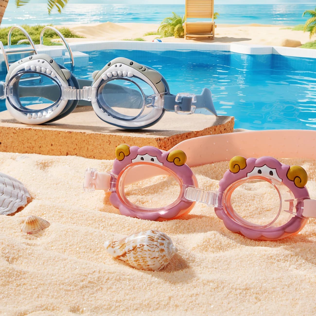 1 piece swimwear Crystal Clear Vision for adults: anti-fog coating, UV protection, soft silicone seal, stagnant seal