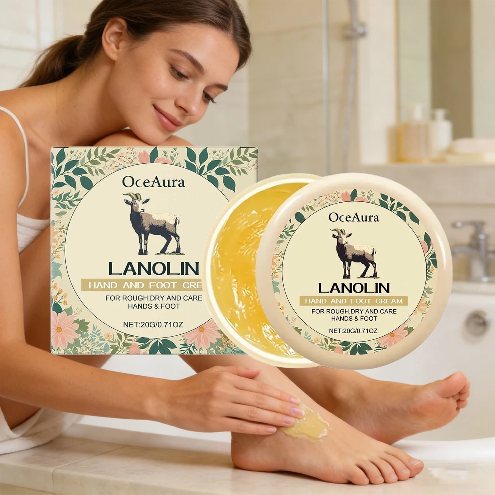 Lanolin Hand and Foot Moisturizing Cream for Dry Rough Skin Anti Cracked Improve Dry Peeling Skin Repair Barrier Skin Care 20g