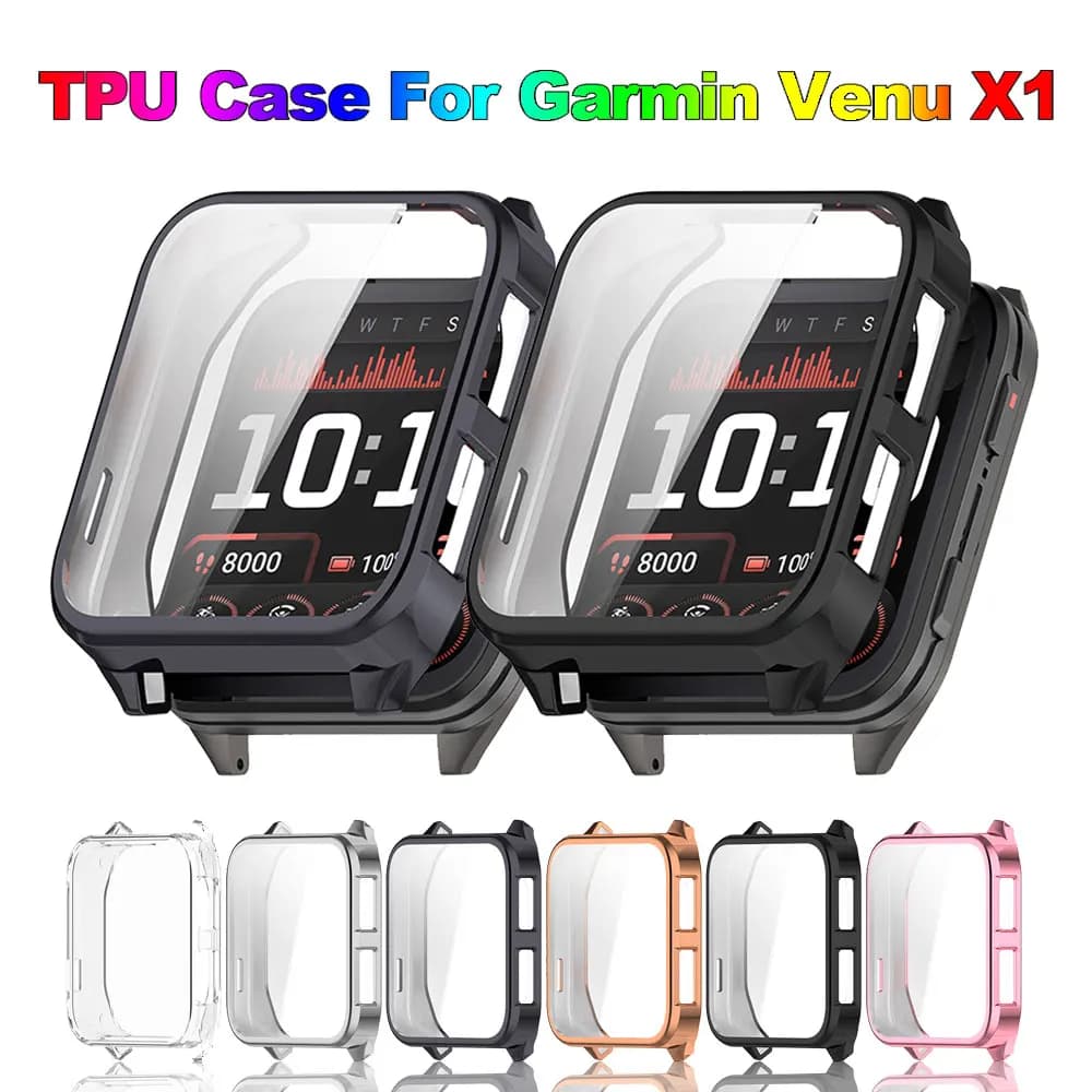 Soft TPU Case For Garmin Venu X1 Cover Screen Protector Shell Anti-scratch Smartwatch All-around Bumper Protective Skin Case
